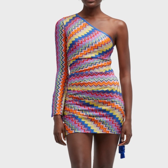 Alexis
Devon One-Shoulder Chevron Knit Mini Dress - Picture 6 of 7